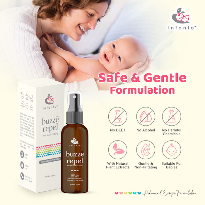 infanto baby and pregnancy mommies buzze repel mosquito repellent spray lotion 婴孩孕妇安全使用防蚊液